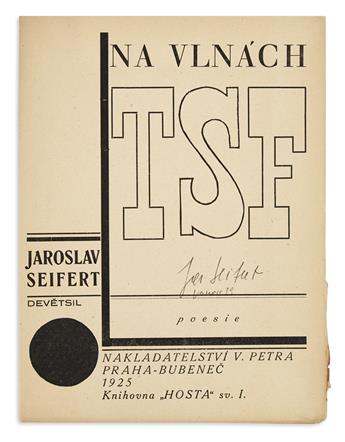 (AVANT-GARDE / CZECH MODERNIST.) Seifert, Jaroslav; and Teige, Karel. Na Vlnách TSF (On the Waves of the Telegraph).